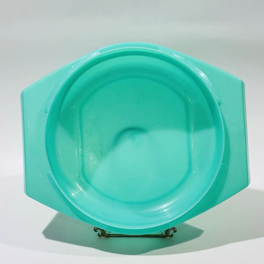 Vintage Tupperware Jadeite Storage Bowl w Lid‎ & Handles No. 786-2 No Grater